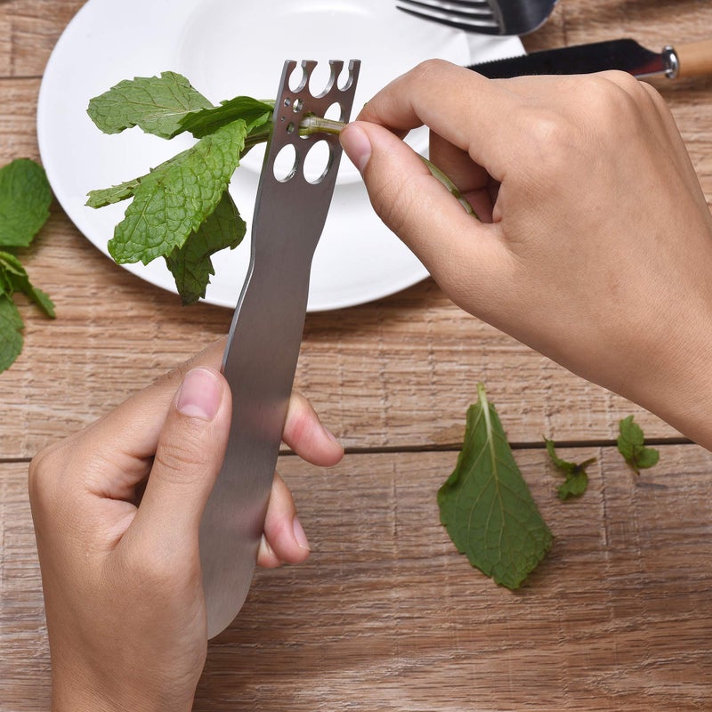 DOMG Herb Stripper, Stainless Steel herb Leaf Zip Tool for Kale, Chard, Collard Greens, Thyme and Rosemary - Image 5